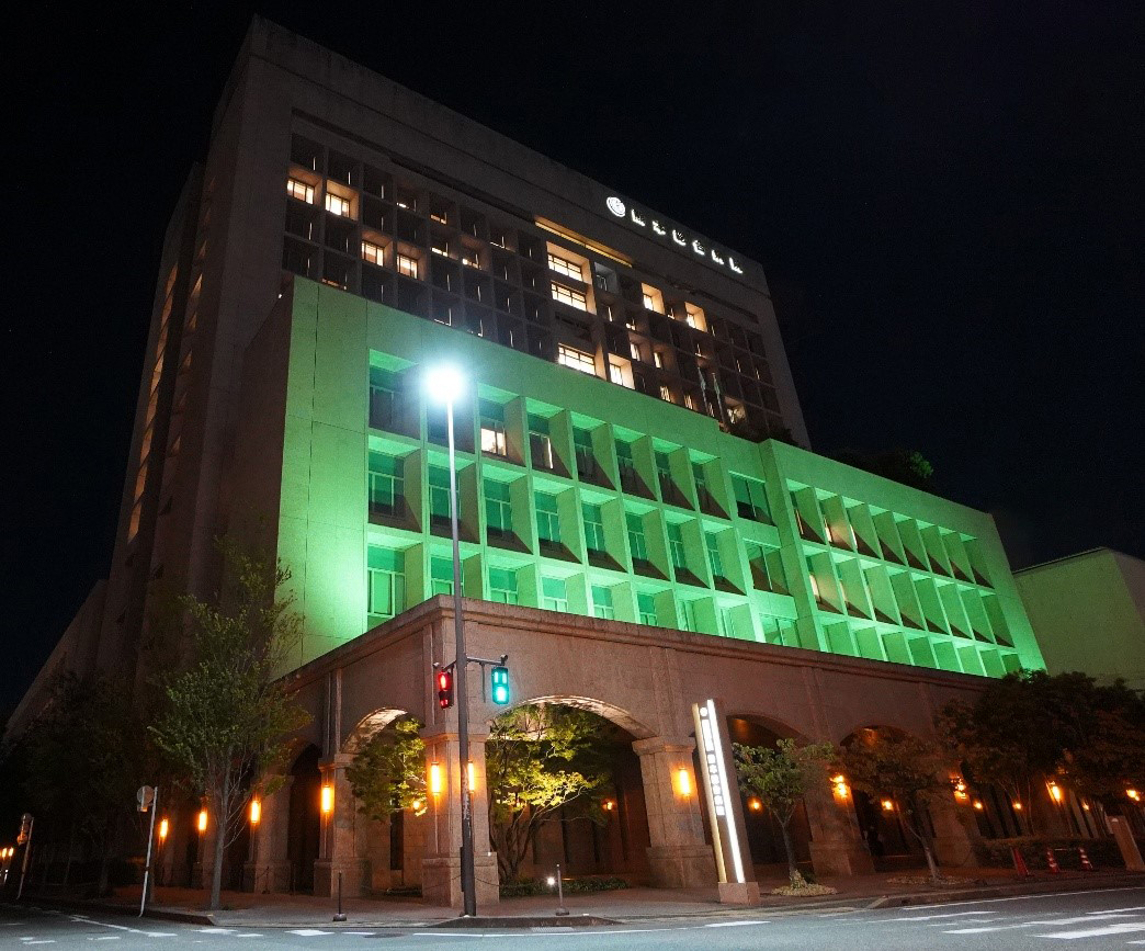 グリーンライトアップ（熊本総合病院）